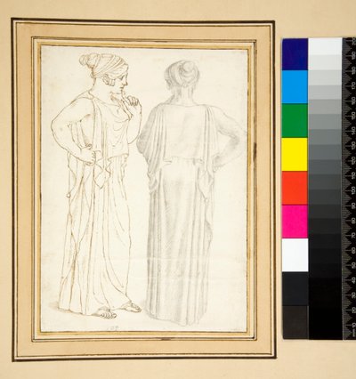 Twee aanzichten van een bronzen beeldje door Pietro Santi Bartoli