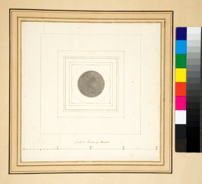 Plan van de zuil van Antoninus Pius (pen en wassing) door Pietro Santi Bartoli