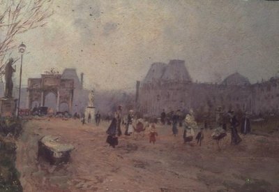 Uitzicht op de Tuilerieën, Parijs door Pietro Scoppetta