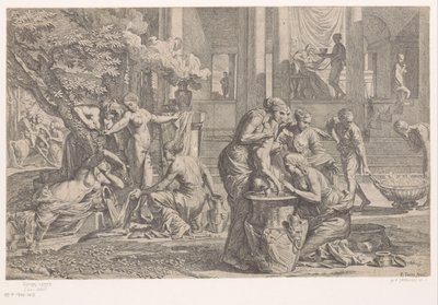 Achilles ondergedompeld in het water van de Styx door Pietro Testa