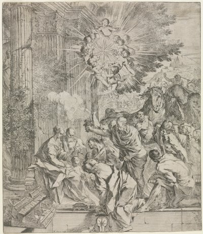 Aanbidding der wijzen door Pietro Testa