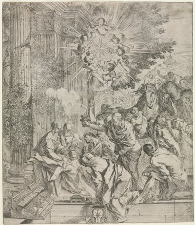 Aanbidding der Wijzen door Pietro Testa