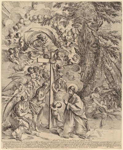 Het Kind Jezus Omhelst het Kruis (De Droom van Jozef) door Pietro Testa