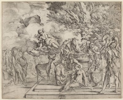 Het Offer van Iphigenia door Pietro Testa