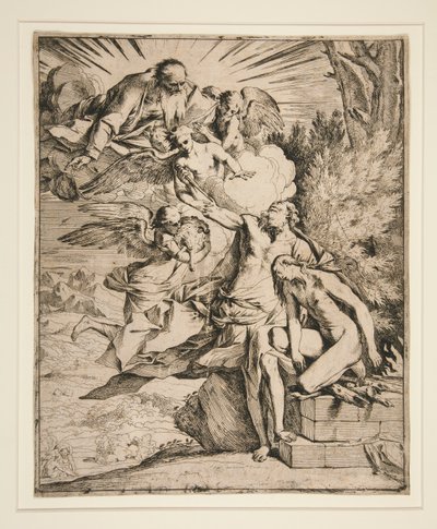Het offer van Isaac door Pietro Testa