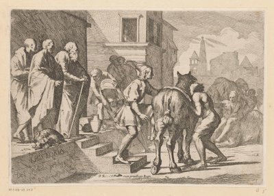 Vertrek van de verloren zoon (Verhaal van de verloren zoon) door Pietro Testa