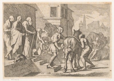 Vertrek van de verloren zoon door Pietro Testa