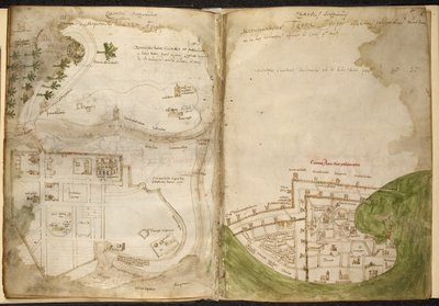 Kaarten van Jeruzalem en Akko, uit Marino Sanudo Torsello, 