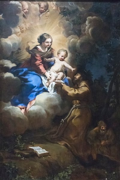 Visioen van Maria aan St. Franciscus, ca. 1641 door Pietro da (1596 1669) Cortona