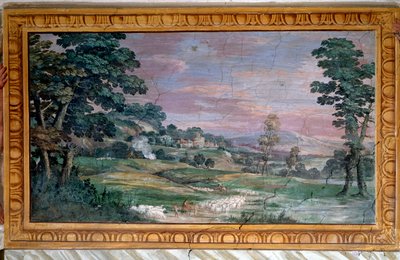 Landschap door Pietro da Cortona