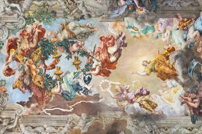 De triomf van de goddelijke voorzienigheid (detail) door Pietro da (1596 1669) Cortona