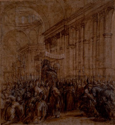 Urban VIII gedragen door het schip van St. Pieter door Pietro da Cortona