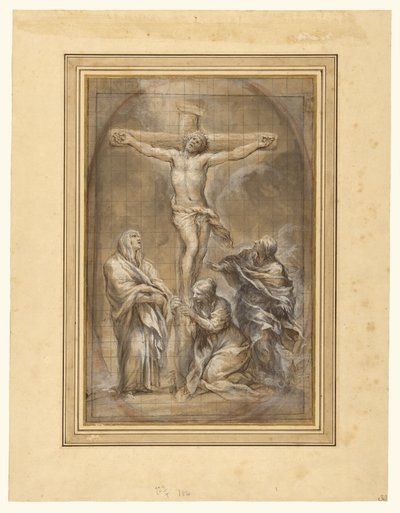 Christus aan het kruis met de Maagd Maria, Maria Magdalena en Johannes door Pietro da Cortona