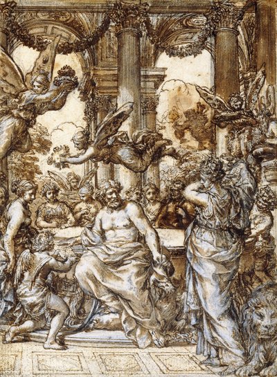 Cybele voor de raad van de goden door Pietro da Cortona