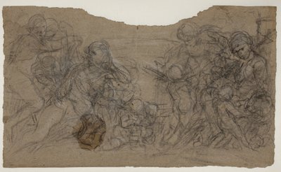 Schetsen voor figuurgroepen door Pietro da Cortona
