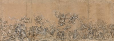 Studie voor engelen die de voorhoofden van de kinderen van Israël verzegelen in de Sint-Pietersbasiliek door Pietro da Cortona