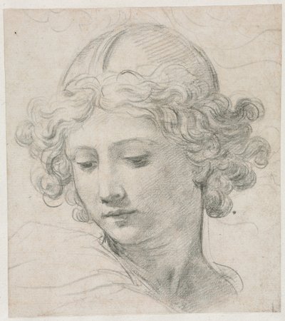 Studie voor het Hoofd van St. Michael door Pietro da Cortona