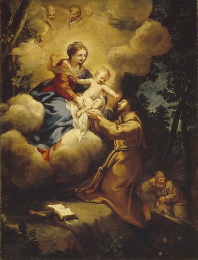 De visioen van Sint Franciscus, 1640s door Pietro da Cortona