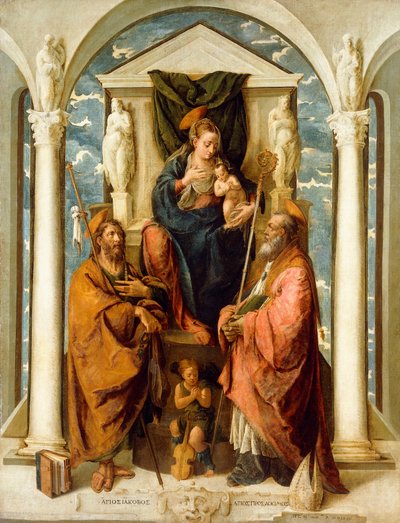 De Madonna en Kind op de Troon door Pietro de Marascalchi