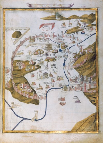 Uitzicht op Rome door Pietro del Massaio