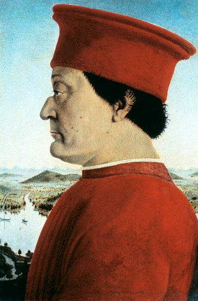 Portret van Federico da Montefeltro, Hertog van Urbino, ca. 1465 door Pietro della Francesca