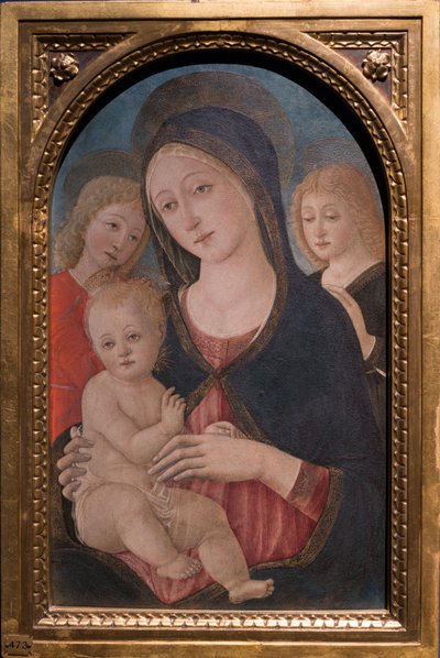 Madonna en Kind met twee engelen, c.1480 door Pietro di Francesco degli Orioli