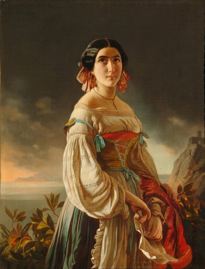 Portret van prinses Lina Gagarina door Pimen Nikitich Orlov