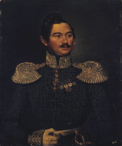 Portret van generaal Ivan Alexeyevich Orlov door Pimen Nikitich Orlov