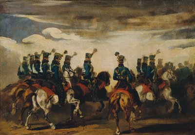 Oostenrijkse blauwe huzaren door Piotr von Michalowski