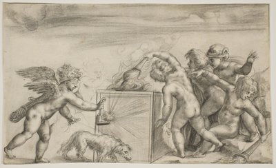 Allegorie van blinde liefde door Pirro Ligorio