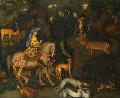De visioen van Sint Eustachius door Antonio Pisanello