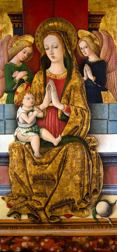 De Madonna en Kind op de troon, ca. 1488 door Piètro Alamanno