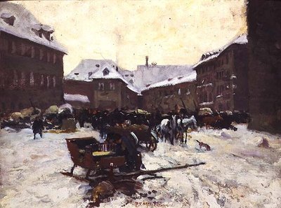 Winter Stadsgezicht door Pius Ferdinand Messerschmitt