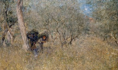 Onder olijfbomen, fascines, door Plinio Nomellini door Plinio Nomellini