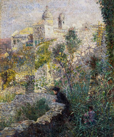 April ochtend in Ligurië of Olijven in Albaro door Plinio Nomellini