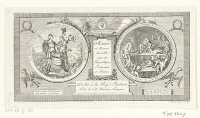 Medaillon op de Alliantie tussen de Franse en de Bataafse Republieken, 1795 door Poisson