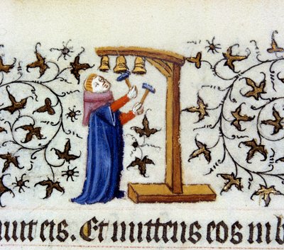 Een klokluidende monnik door Pol de Limbourg