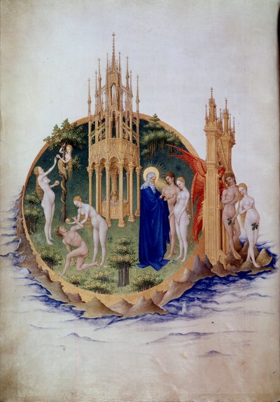 De erfzonde, Adam en Eva verdreven uit het Paradijs door Pol de Limbourg