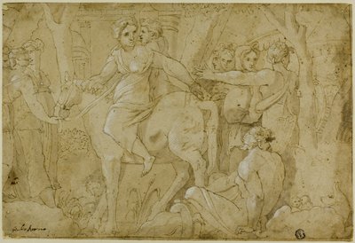 De vlucht van Clelia door Polidoro da Caravaggio