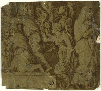 Verhaal van Niobe: Aanbidders; Latona door Polidoro da Caravaggio