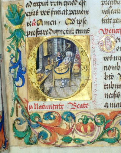 Geboorte van de Maagd Maria uit het Pontificale van Bisschop Erasmus Ciolek, c.1510 door Polish School