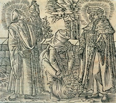 Kruiden verzamelen voor medicijnen, 1534 door Polish School