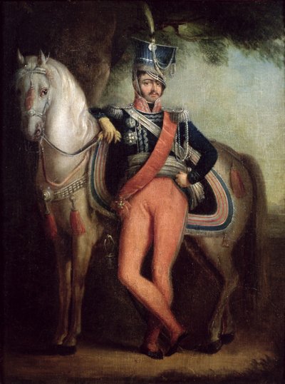 Prins Josef Anton Poniatowski (1763-1813) bij zijn paard, ca. 1800-13 door Polish School