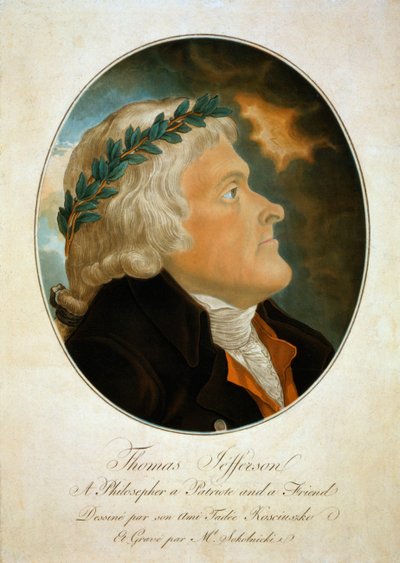 Profielportret van Thomas Jefferson, ca. 1799 door Polish School