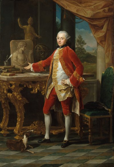 Portret van een Jonge Man door Pompeo Batoni