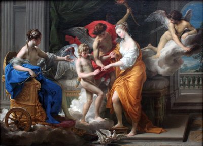 Het huwelijk van Cupido en Psyche door Pompeo Batoni