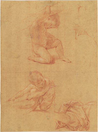 Twee Naakte Kinderen die een Knuppel Optillen door Pompeo Batoni