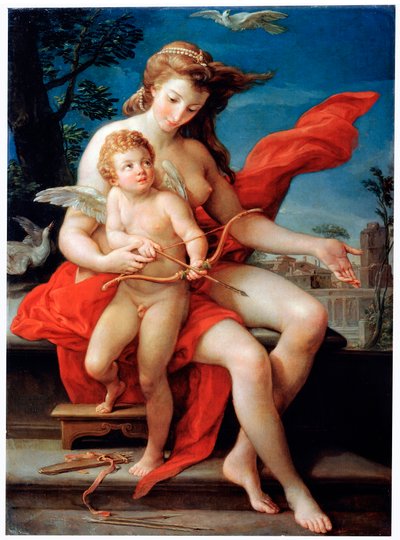 Venus en Cupido, 1785 door Pompeo Batoni