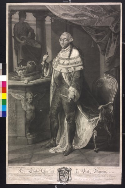Carl Theodor keurvorst naar paleis Beieren door Pompeo Girolamo Batoni