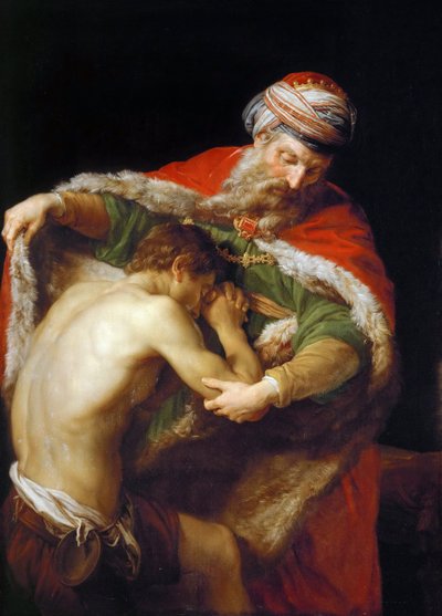 De parabel van de verloren zoon door Pompeo Girolamo Batoni